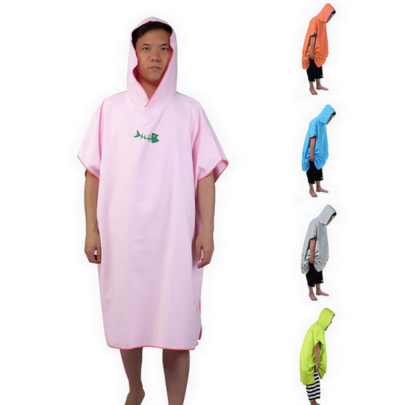 Adult Mens Changing Robe Towel Bath Hooded Beach Towel Poncho Bathrobe Towel UK eBay