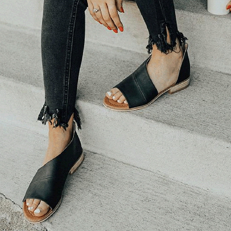 side cut out flat shoes