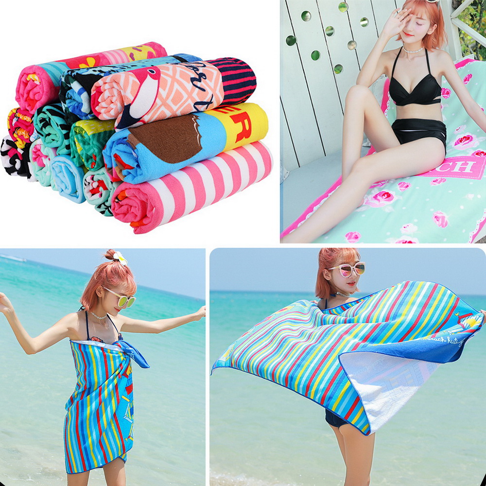 Large Lightweight Microfibre Beach Bath Towel Swimming Spa Sport Gym Travel Camp