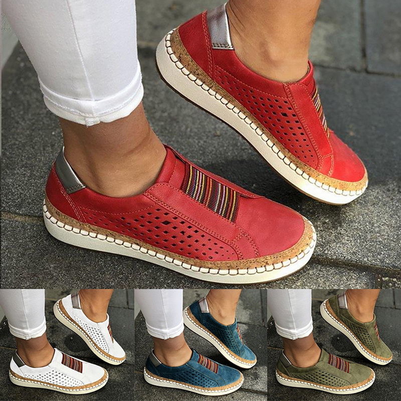 hollow out round toe sneakers