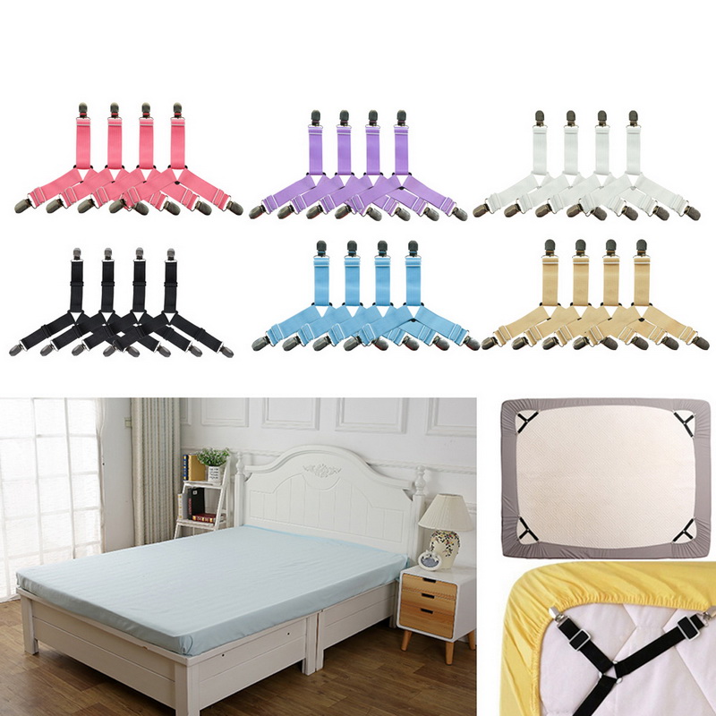 New 4 Sheet Grippers Fastener Clips Straps for your Bed Sheets USA