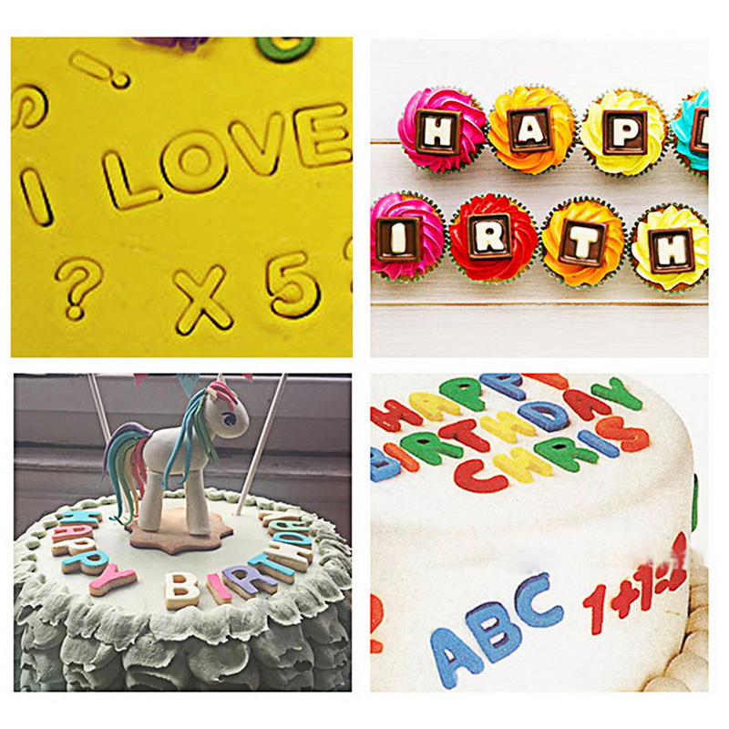 40Pcs Plastic Alphabet Number DIY Mould Mold Cutter Cookies Cake Fondant Baking