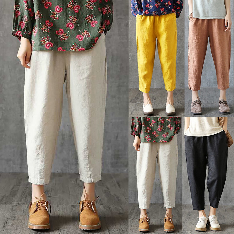 casual cotton pants for ladies