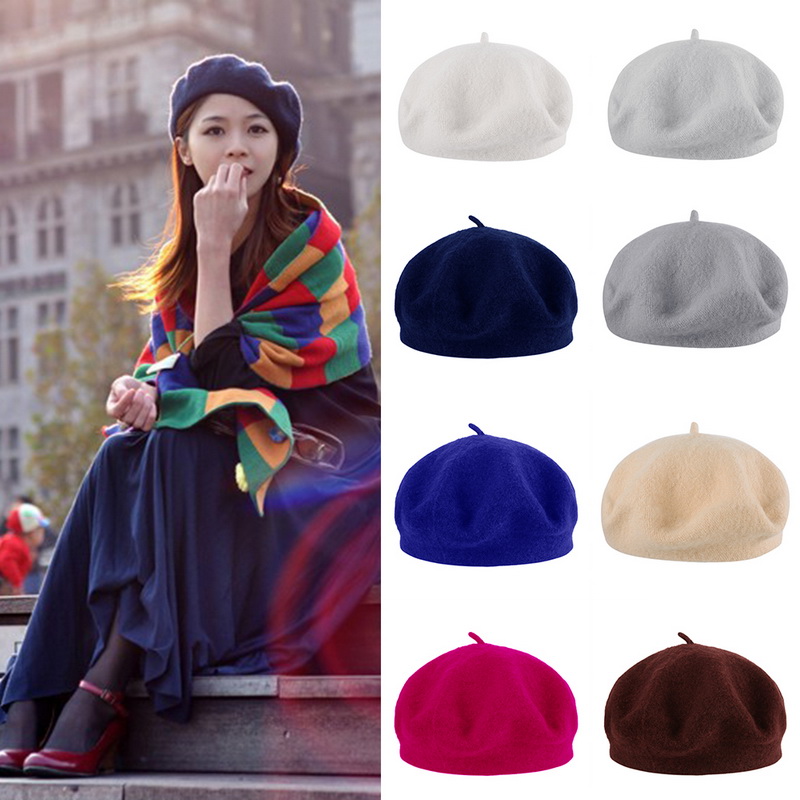 Beret Hats Parent-child Classic Princess Painter New Fashionable Wool Wild Cap