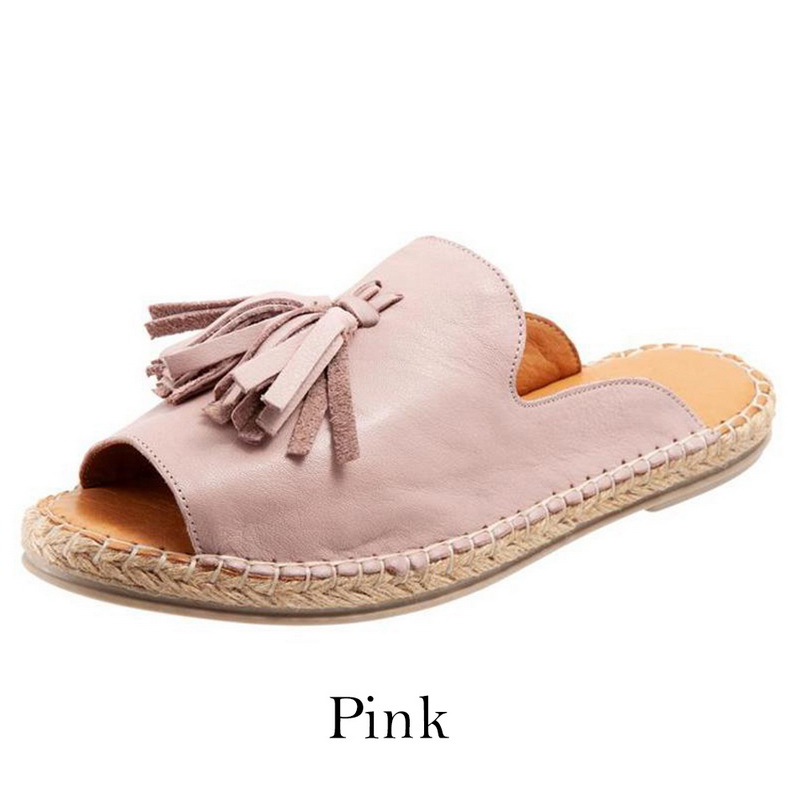 Womens Slip On Sandals Bow Flat Mule Summer Sliders Espadrille Shoes Sizes W3L1