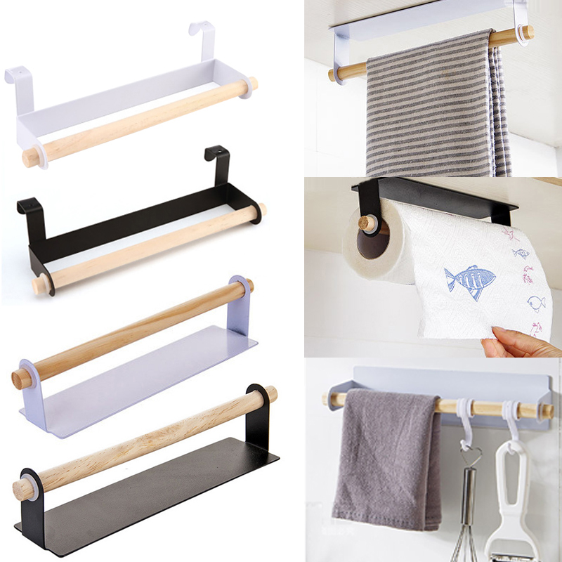 Details About Kitchen Roll Holder Paper Toilet Towel Under Shelf Cabinet Storage Rack Black