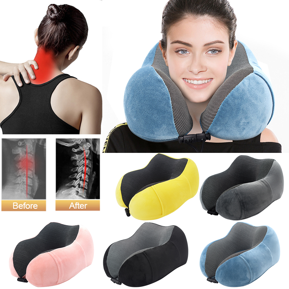 Memory Foam Rebound U Shaped Travel Pillow Neck Support Head Rest