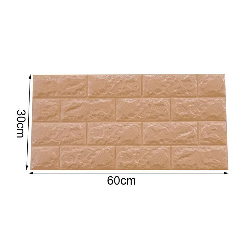 10PACK 3D Waterproof Tile Brick Wall Sticker Self-adhesive Foam Panel 60*60cm AS