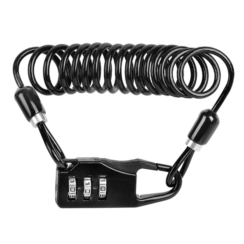 3 Digit Combination Portable Bicycle Bike Locks Spiral Steel Safety Cable Lock