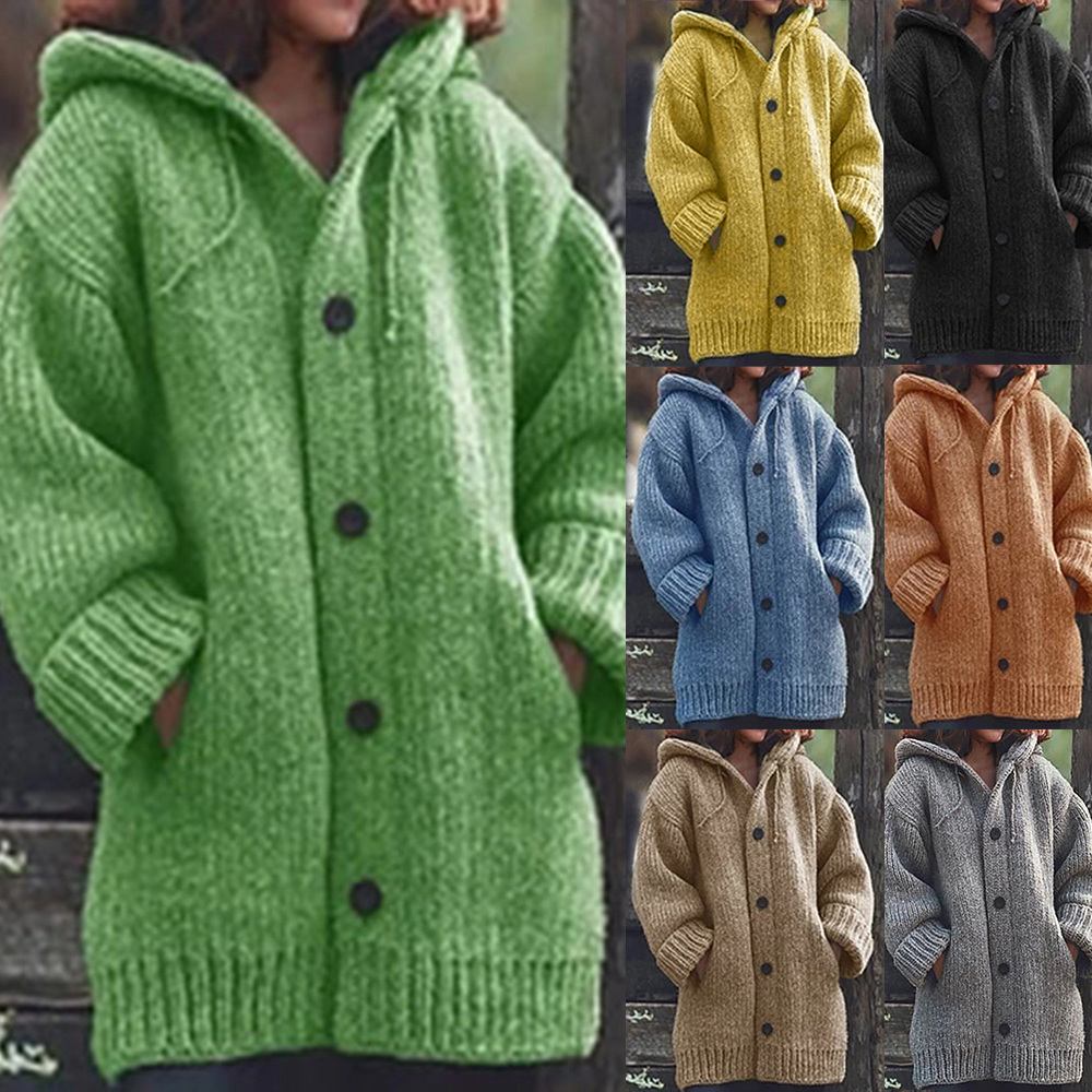 ladies knitted hooded cardigan