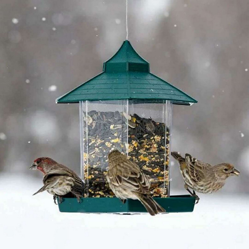Hanging Wild Bird Feeder Garden Gazebo Waterproof Outdoor Feeding Villa Decor PO