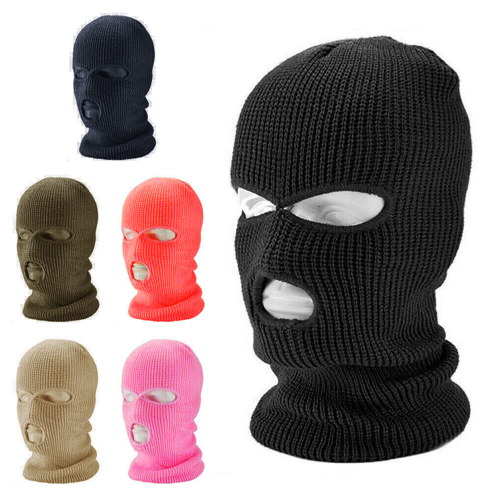 3 Hole Face Mask Ski Mask Winter Cap 3 Hole Balaclava Beanie Tactical Warm Hat