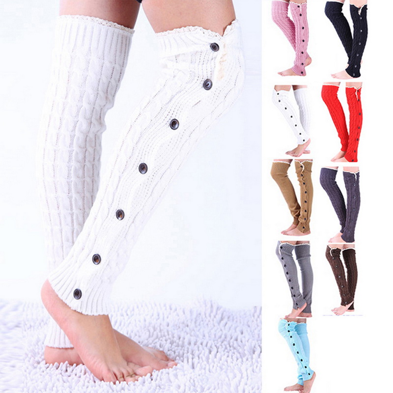 Boot Socks Lace Leg Warmers Crochet Knit Toppers Cuffs Knee High Long Legging