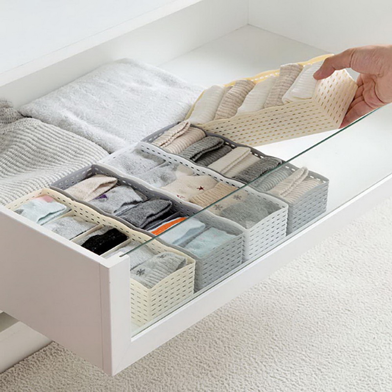 Plastic Desktop Organizer Storage Box For Socks Bra Ties Cell Plastic Desktop Organizer Storage Box