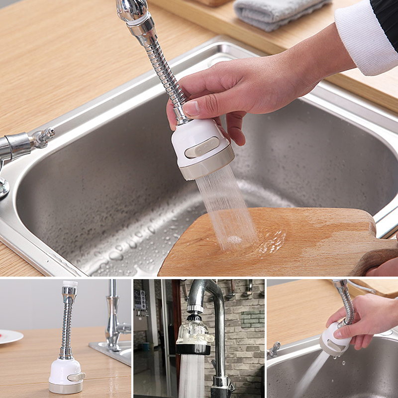 New Faucet Head 360 Rotatable Head Tap Faucet Abs Modes 3 Nozzle