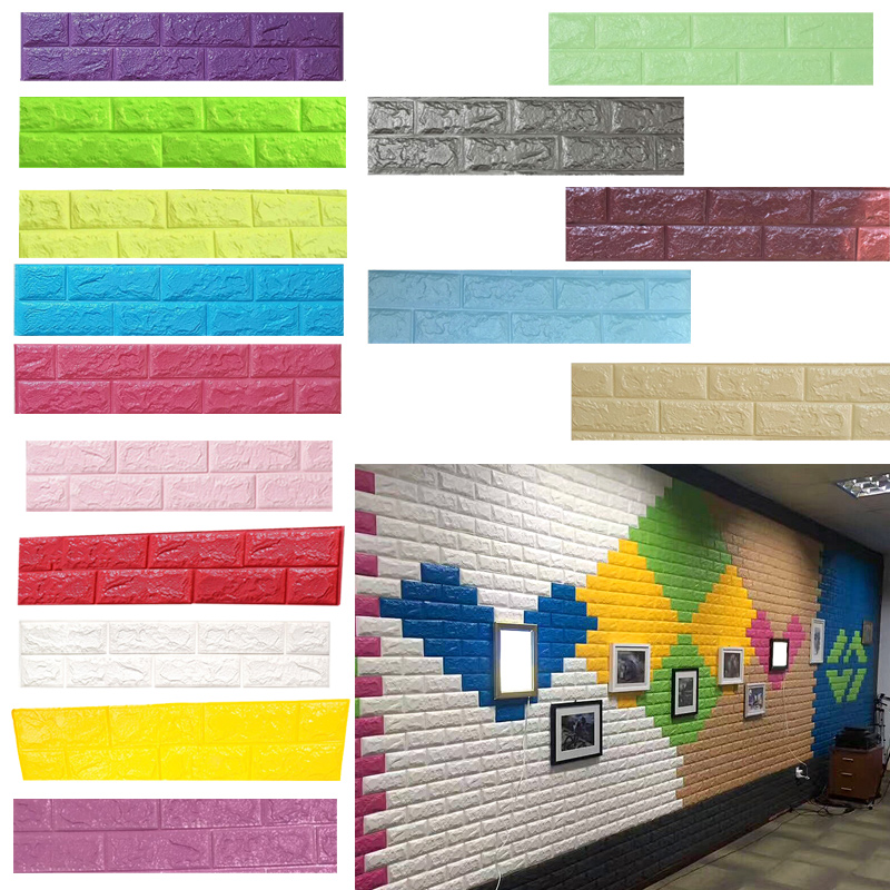 1x3D Brick Wall Stickers Self-adhesive Wall Decor Panel ...