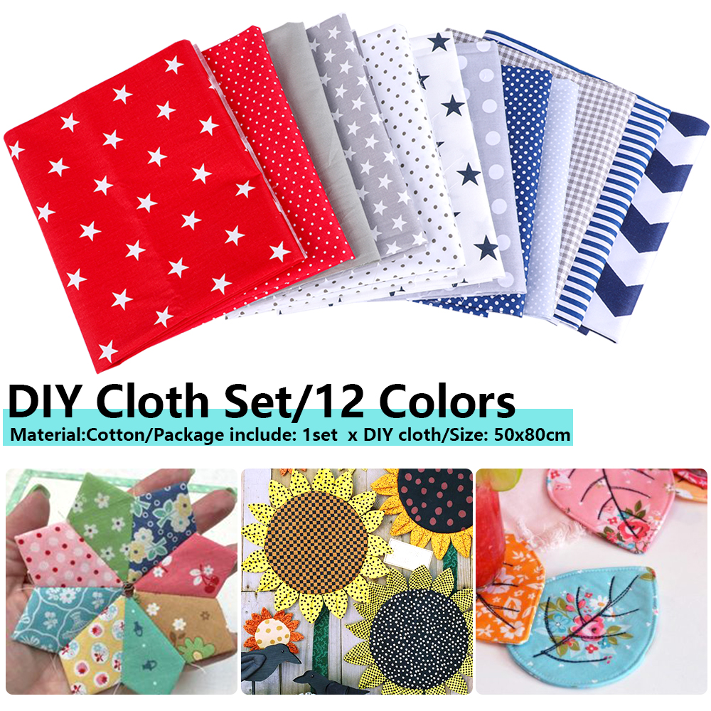 7PCS//Set 50*80CM Craft Multicolor Sewing Fabric DIY Floral Cotton Cloth Fabric