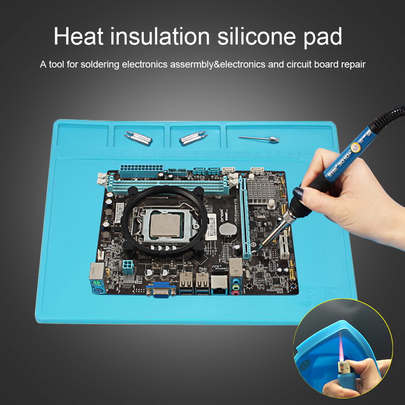 Heat Insulation Silicone/_Pad Soldering Repair Maintenance Work Platform Desk Mat