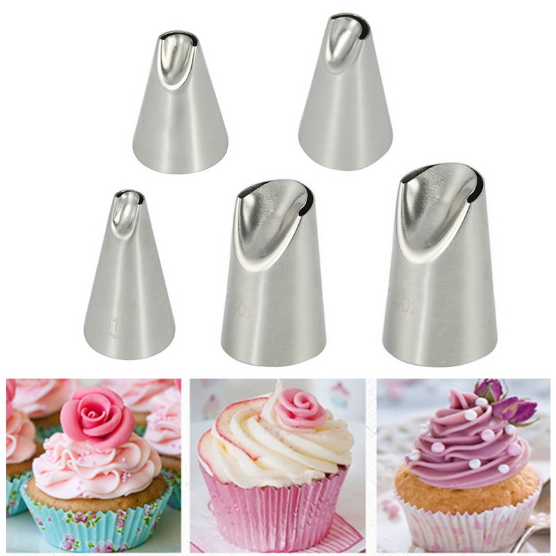 Stainless Steel Cake Tips Japan Icing Piping Nozzles Tips Pastry Cake Fondant Cupcake SONSMER Japan Icing Tips 2Pcs/Set 