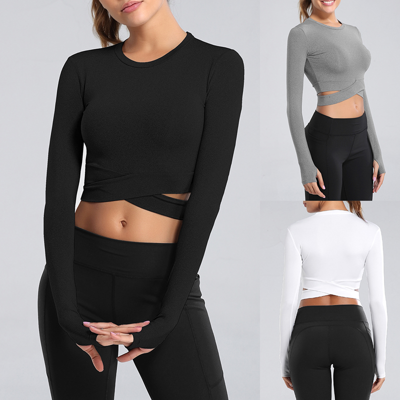 long sleeve crop athletic top