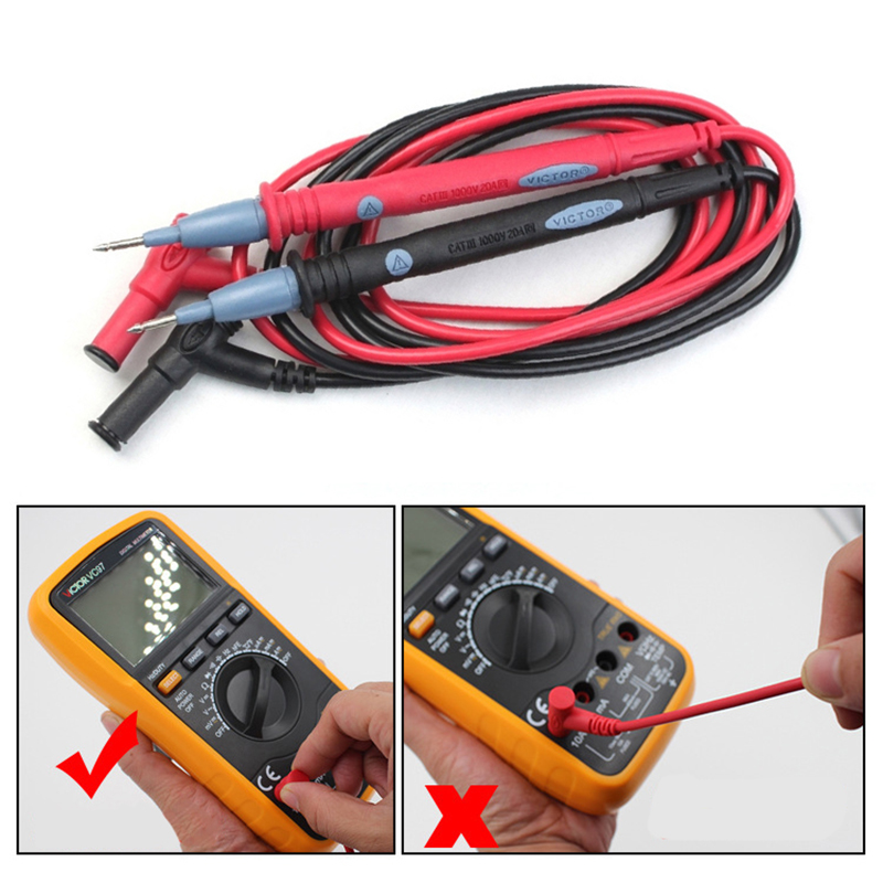 XENITE Newest 1000V 20A Universal Probe Test Leads Cable Multimeter Meter Wire Needle Point Pen for Digital Multi Meter Tester fluke Meters