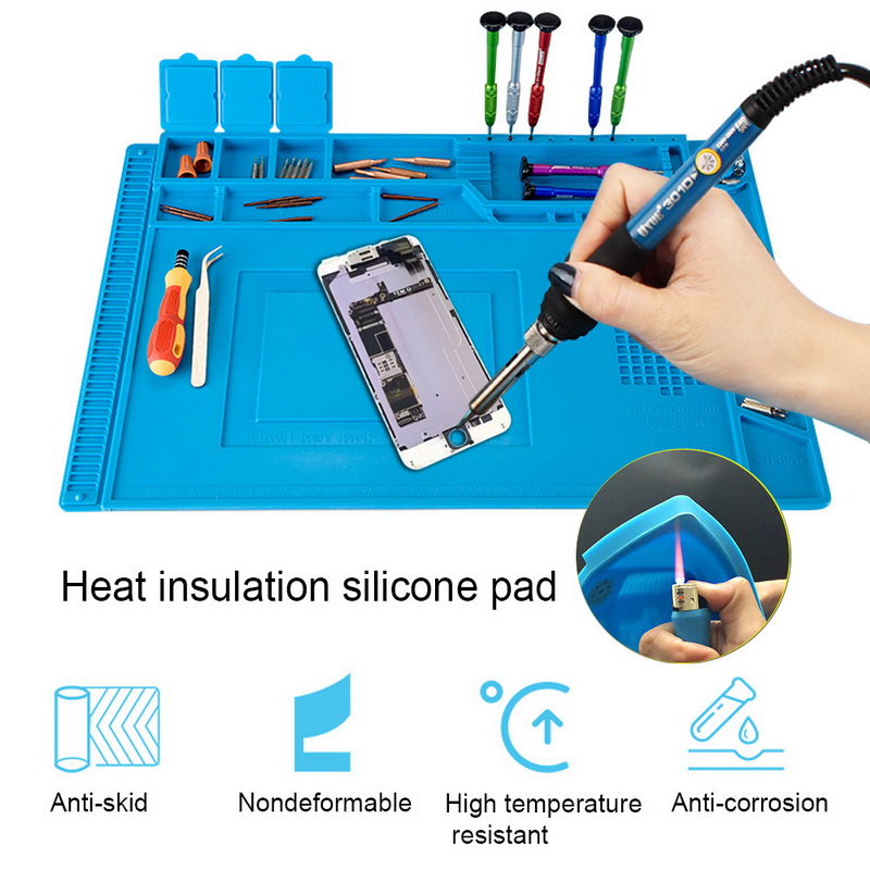 Soldering Repair Maintenance Work Platform Heat Insulation Silicone Desk Pad Mat