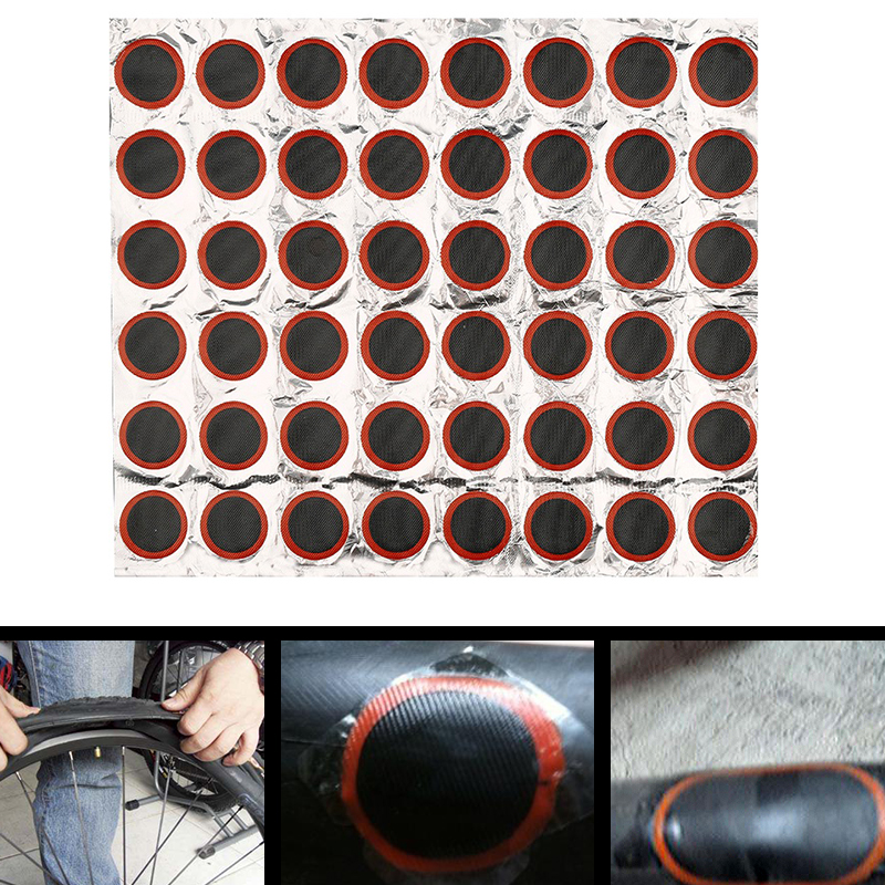 Puncture Tube Inner Tire 48pcs Rubber Patches Bicycle Motor Tyre Bike Kit Repai