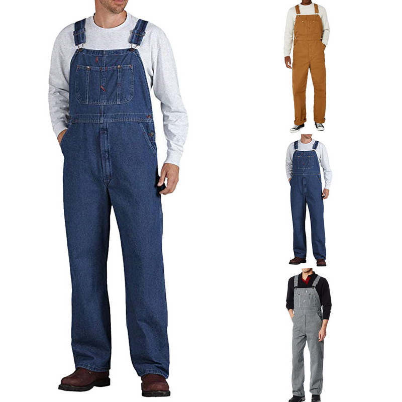 New Men Casual Denim Dungarees Jeans Bib Overalls Suspenders Jumpsuits Pants XXL