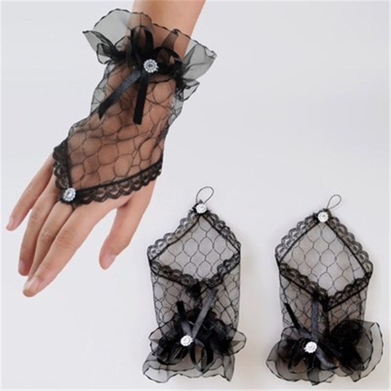 black bridal gloves