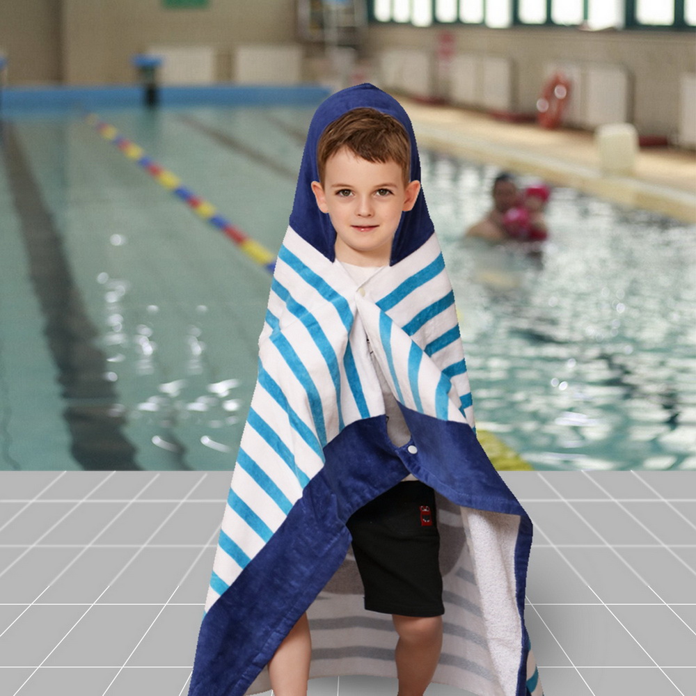 Children Beach Towel Hooded Bath Towel Cartoon Beach Pool Bath Towel for Beach Pool Swim Shower