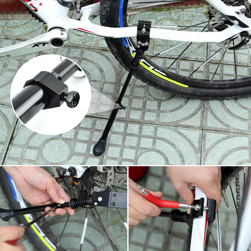 Adjustable Side Bicycle Kick Stand for Mountain Bike Road Bike Black Hot Sale