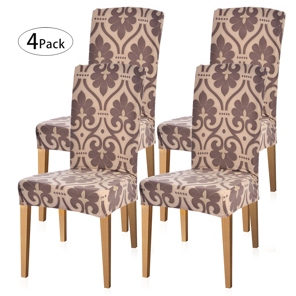 4PCS Dining Room Chair Covers Seat Protector High Backs Slipcover ...