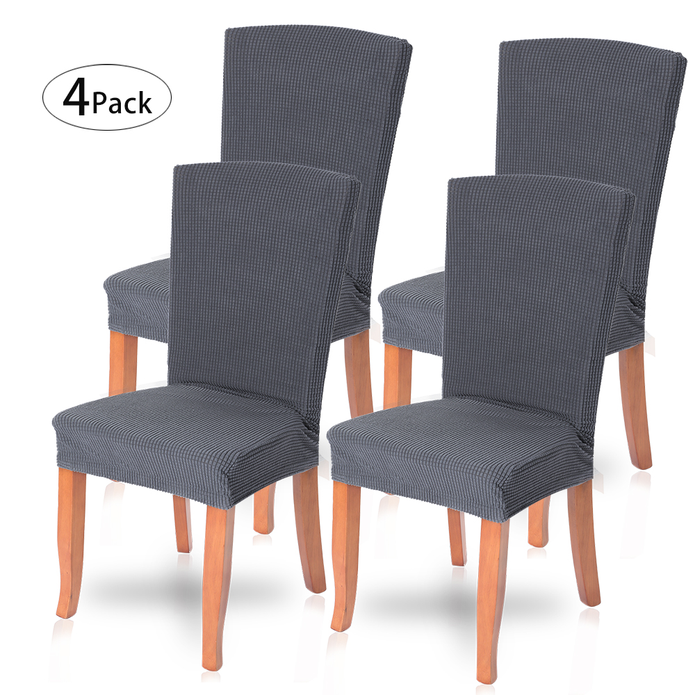 Details About 4pcs Spandex Fit Stretch Dining Room Cover Plaid Chair Seat Protector Slipcover