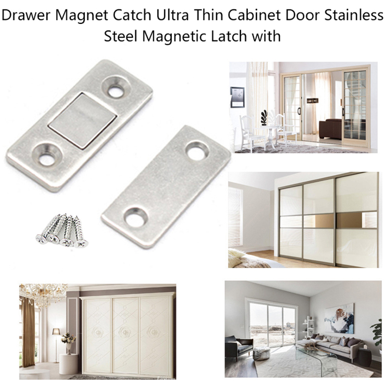 Steel Door Catch Latch Ultra Thin Furniture Magnetic Cabinet