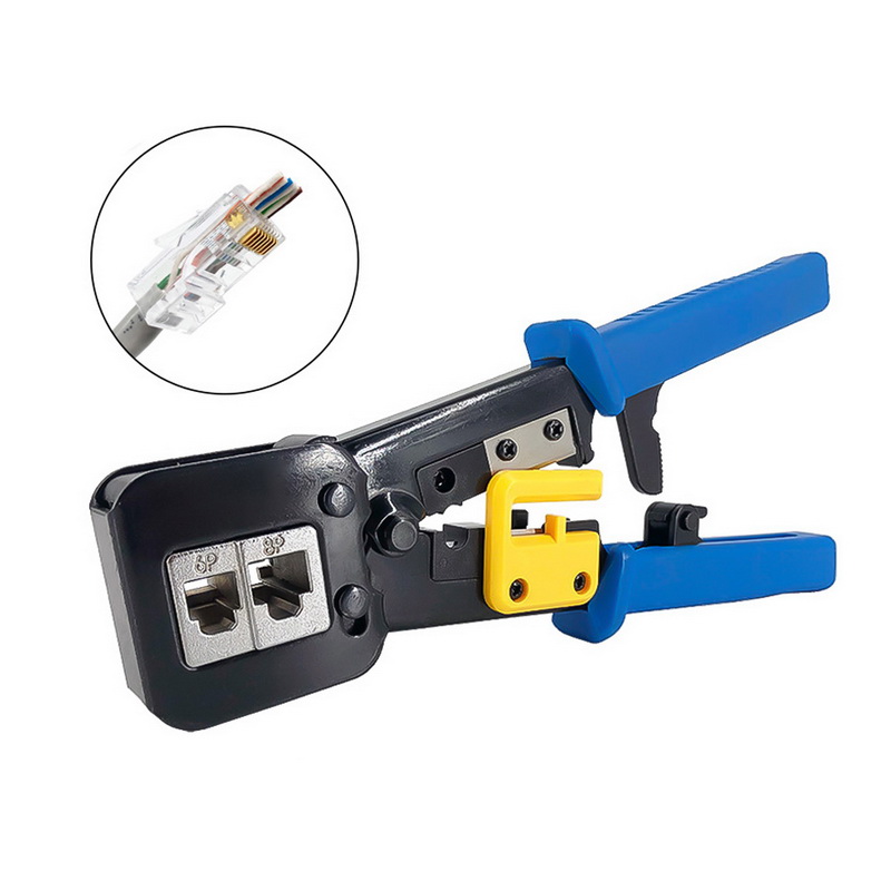 EZ-RJ45 Crimper Tool Pliers RJ11//12 Cat5e Cat6 Cable Stripper Pressing Clamp