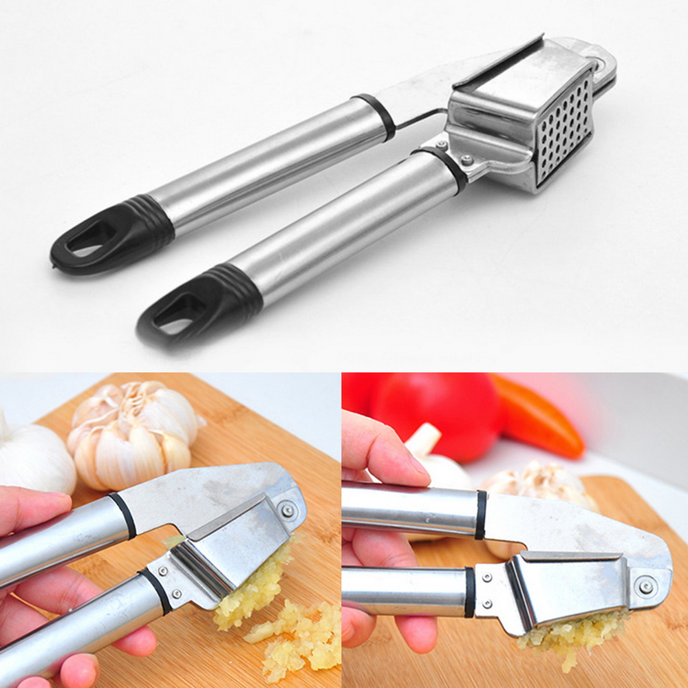 Stainless Steel Garlic Press Ginger Presser Kitchen Crusher Chopper