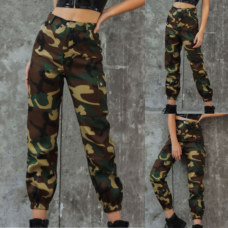 high waist camo joggers