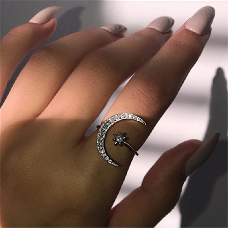 Uhren Schmuck Mond Mit Stern Ring Verstellbar Ringe Smk Sn