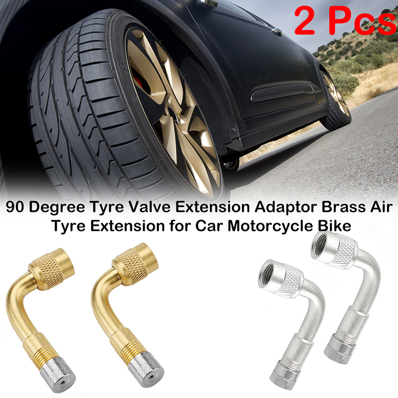 Brass Air Tyre Valve Extension Car Truck Motorcycle Wheel Tires Part 45 Degree