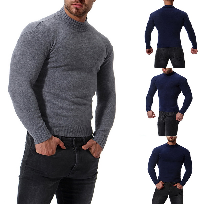 xtsrkbg Mens Casual V Neck Slim Fit Solid Pullover Sweaters Knitwear