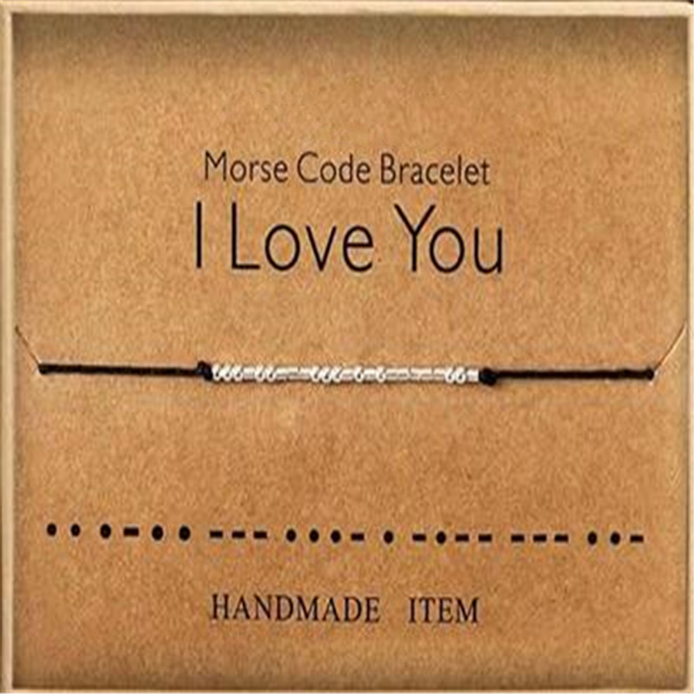 Morse Code Bracelet Bad I Love Cord You Hot Bracelet Gift Message