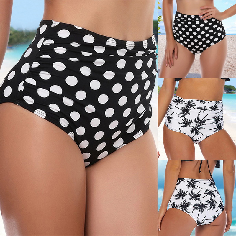 Frauen Badehose Bikinislip Tankini Unterteil Panty Hotpants Hohe Taille