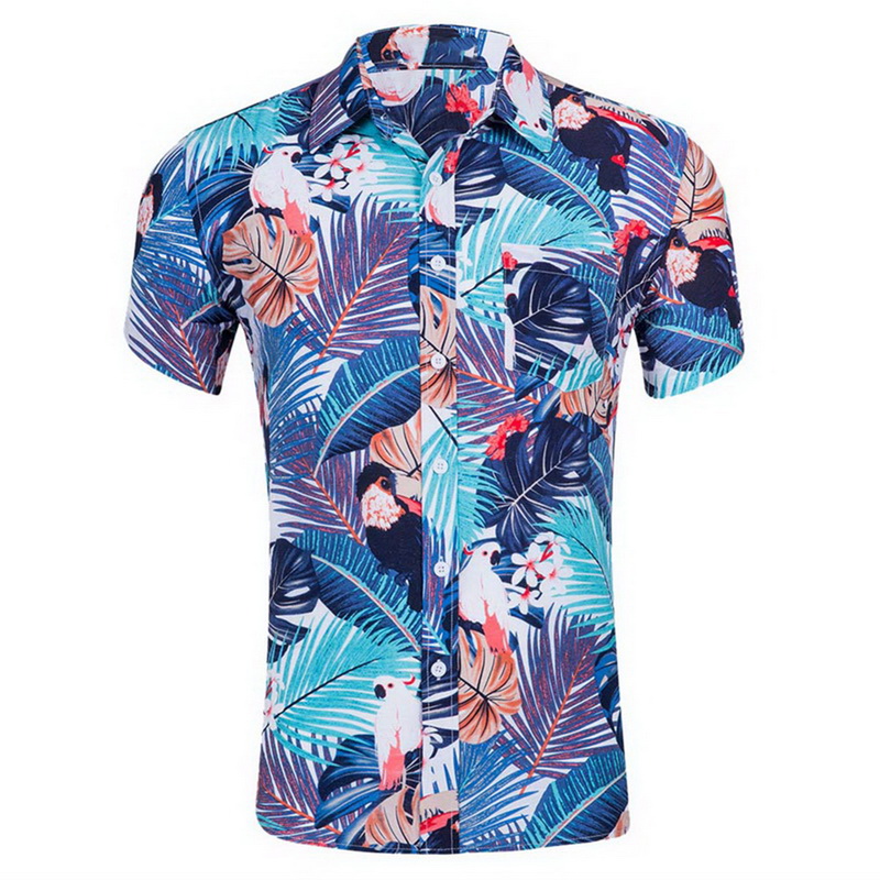 NEW Men/'s Short Sleeve Shirt Hawaiian Beach Summer Tops Floral Printed Casual GW