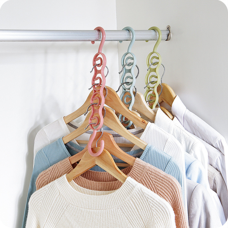 NEW Folding Clothes Hanger Anti-skid Foldable Multifunction Hangers Hook UK