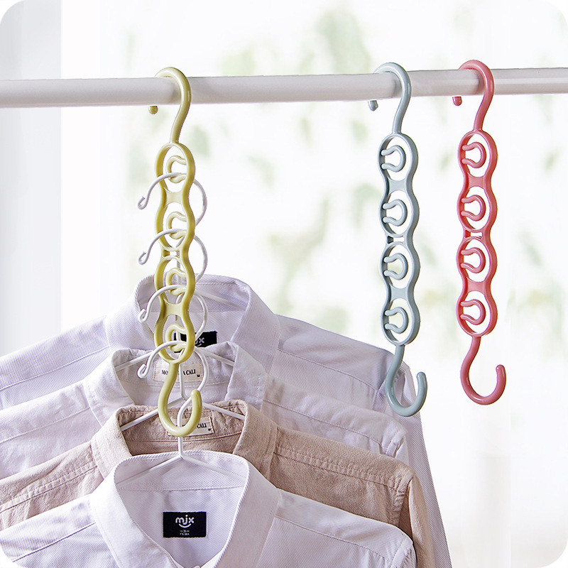 NEW Folding Clothes Hanger Anti-skid Foldable Multifunction Hangers Hook UK