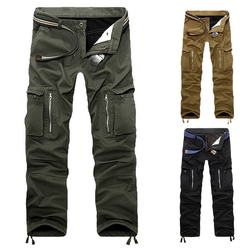 Mens Double Layer Cargo Pant Warm Classic Pant Baggy Thick ...