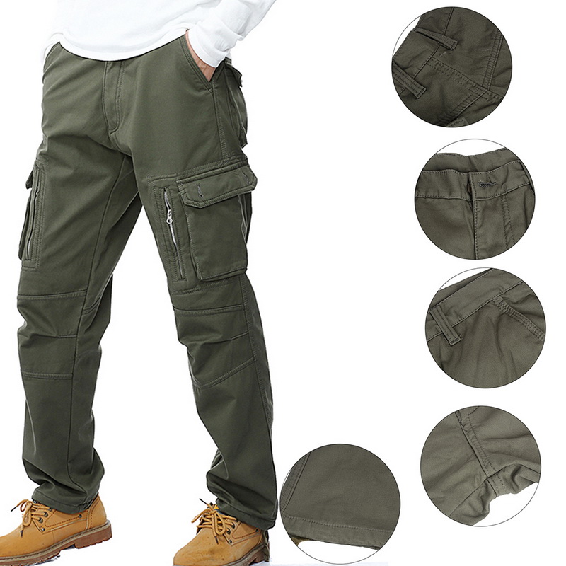 Mens Double Layer Cargo Pant Warm Classic Pant Baggy Thick ...