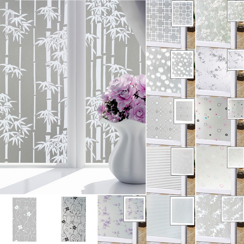 Room Bathroom Home Window Film Door Privacy Bath Sticker PVC Frosted