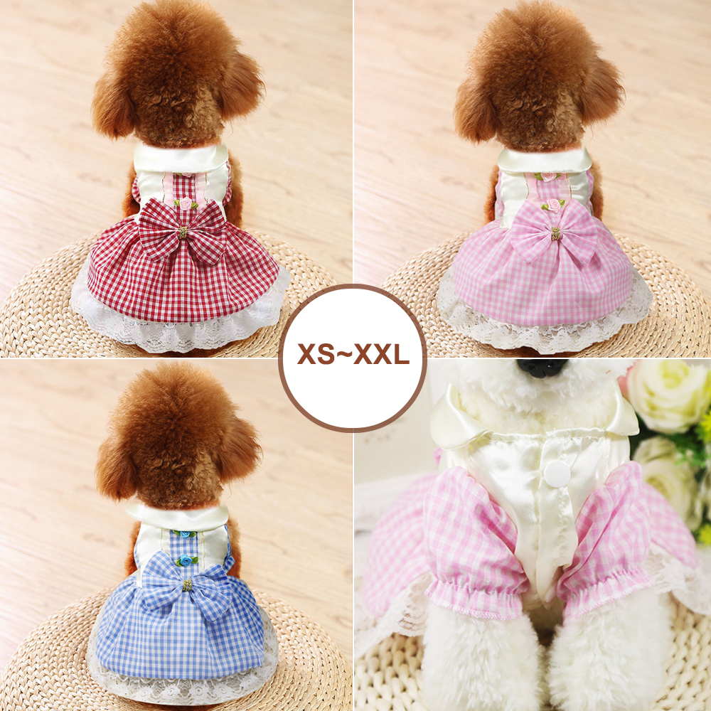 Pet Cat Small Dog Bow Knot Floral Dresses Wedding Dress Princess