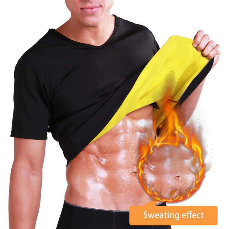 Men/'s Thermal Body Shaper Slimming Shirt Neoprene Slim Vest T-Shirt A4 01